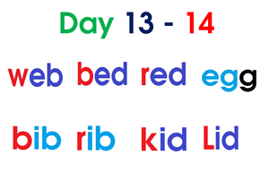 Read day 13- 14 ( flash card 8 page A4 - word )
