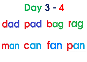 Read day 3 - 4 ( flash card 8 page A4 -  word )