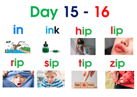 Read day 15- 16 ( flash card 8 page A4 - picture )